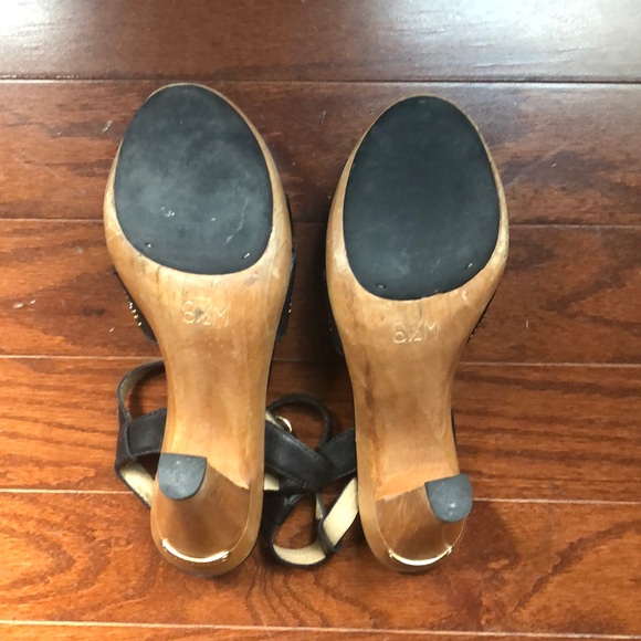 Michael Kors Leather Beaded Wooden Heels size 8.5 - Picture 9 of 12